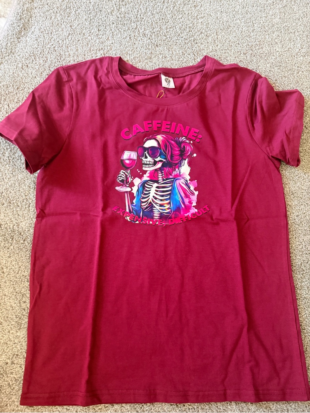Caffeine Graphic Short Sleeve Tee - Magenta